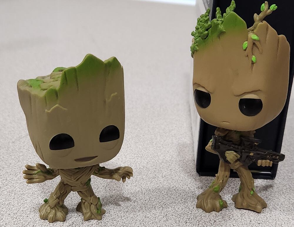Funko I Am Groot w/blaster and Baby Groot Guardian of Galaxy Bobble Heads 2 Pc